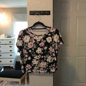 Black floral t shirt